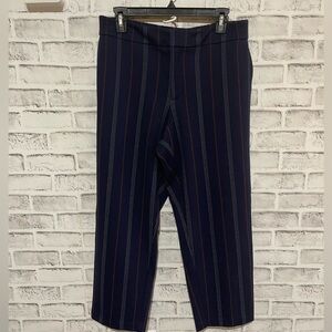 Women’s Tommy Hilfiger navy blue striped super soft straight leg pants Medium